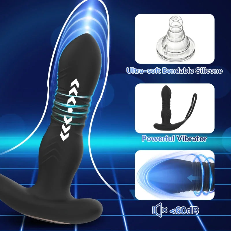 Thrusting Prostate Massager with Ring
