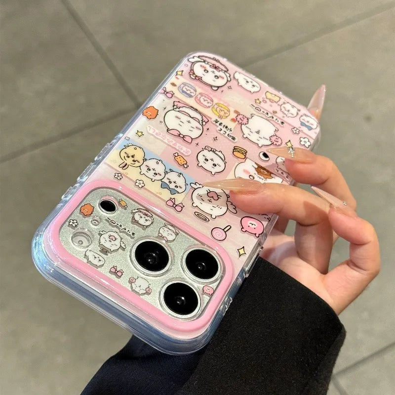 Kawaii Phone Case Chiikawas For iPhone 17ProMax 17 16 15 14 TPU All-inclusive Soft Anti-fall Wear-resistant Slim Protective