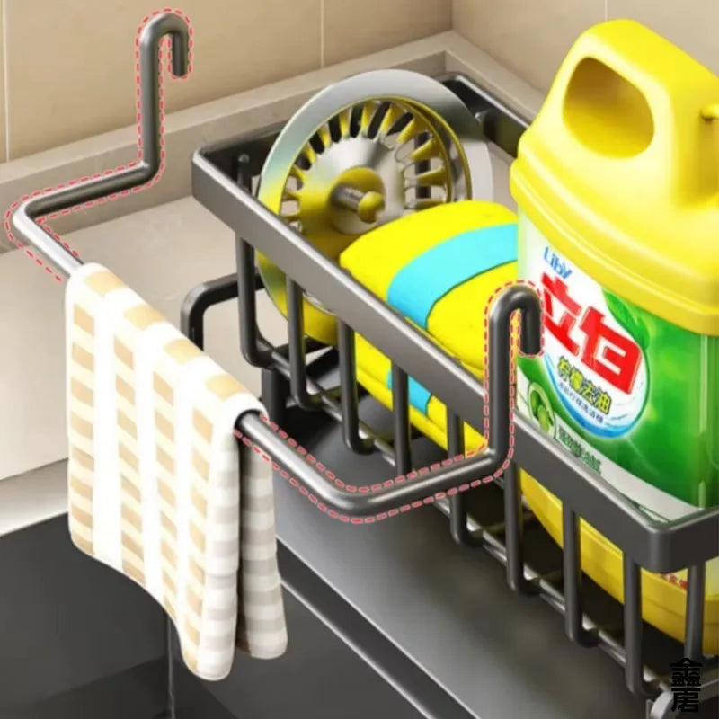 Tap-Mounted Kitchen Sink Spice & Utensil Shelf