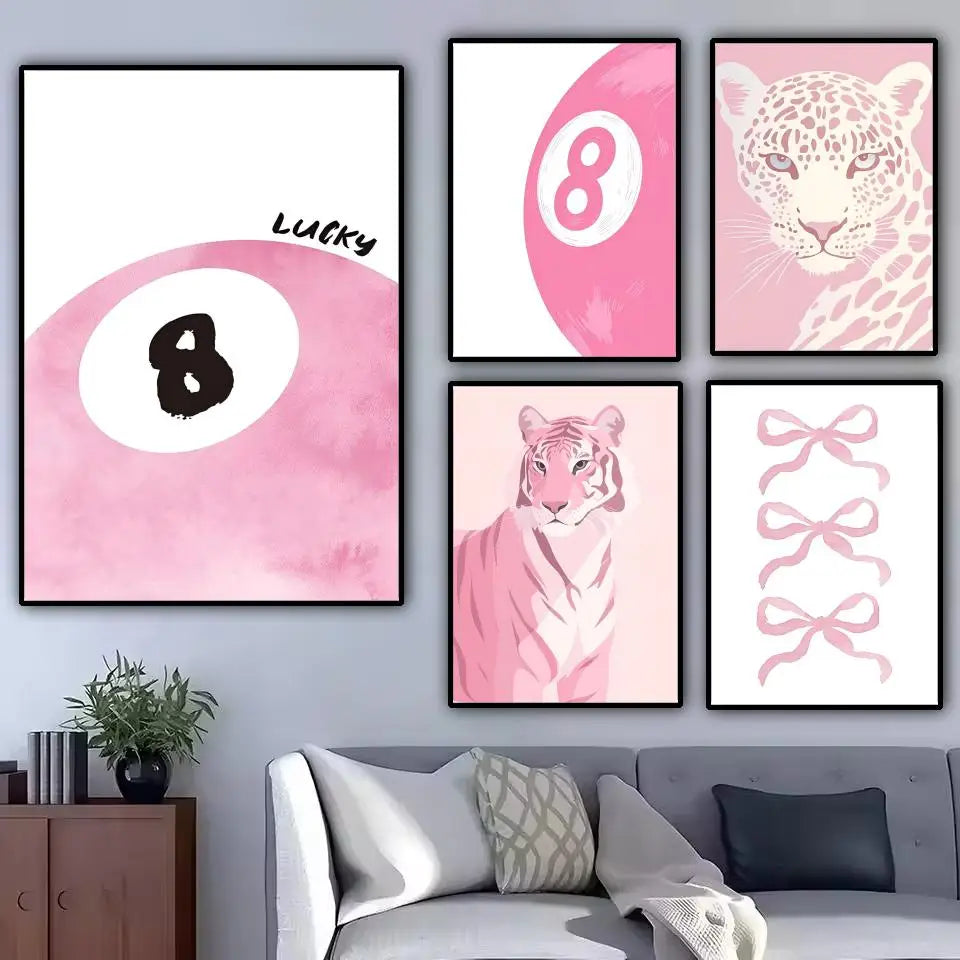 Pink Pattern Modern Wall Art Poster