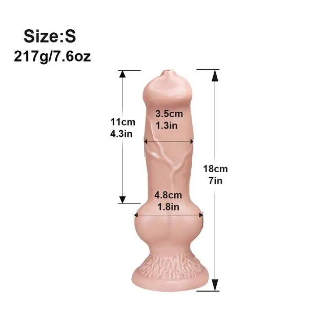 Large Animal-Style Dildo & Anal Plug with Suction Cup