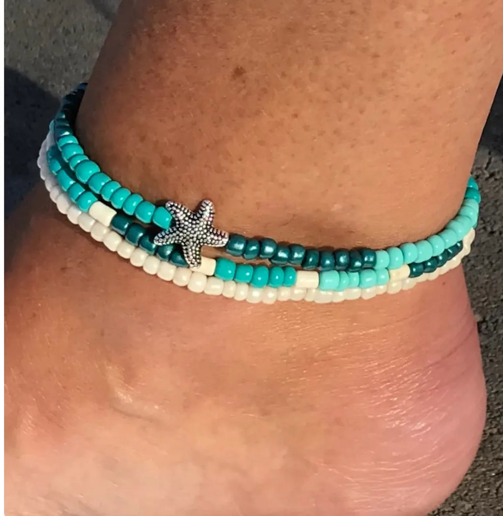 Beach Anklet, Boho Anklet Womans Anklet Beaded Anklet Ankle BraceletLotus Chakra Anklet Ankle Chain Ankle