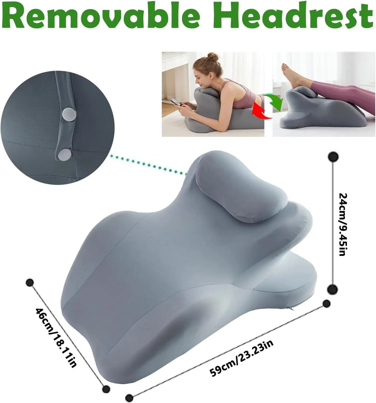 Multi-Angle Gray Couple Positioning Wedge Pillow
