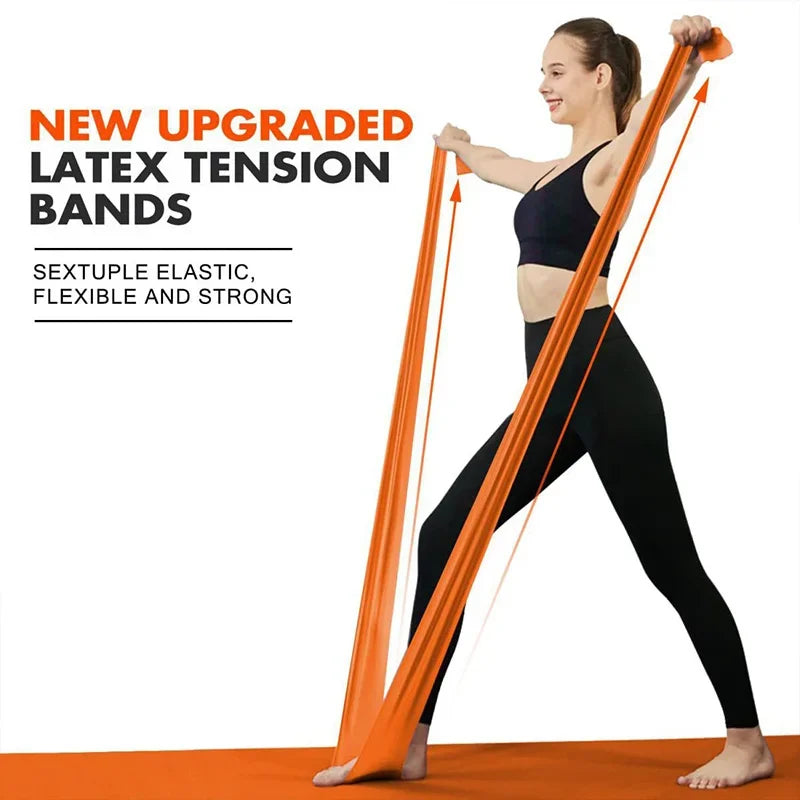 Elastic Yoga Fitness Bands Yoga Pilates Resistance Bands for Men Women Home Work Out Band Yoga Flexibility Stretching Equipment