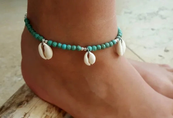 Women's Boho Lotus Chakra Beaded Anklet
