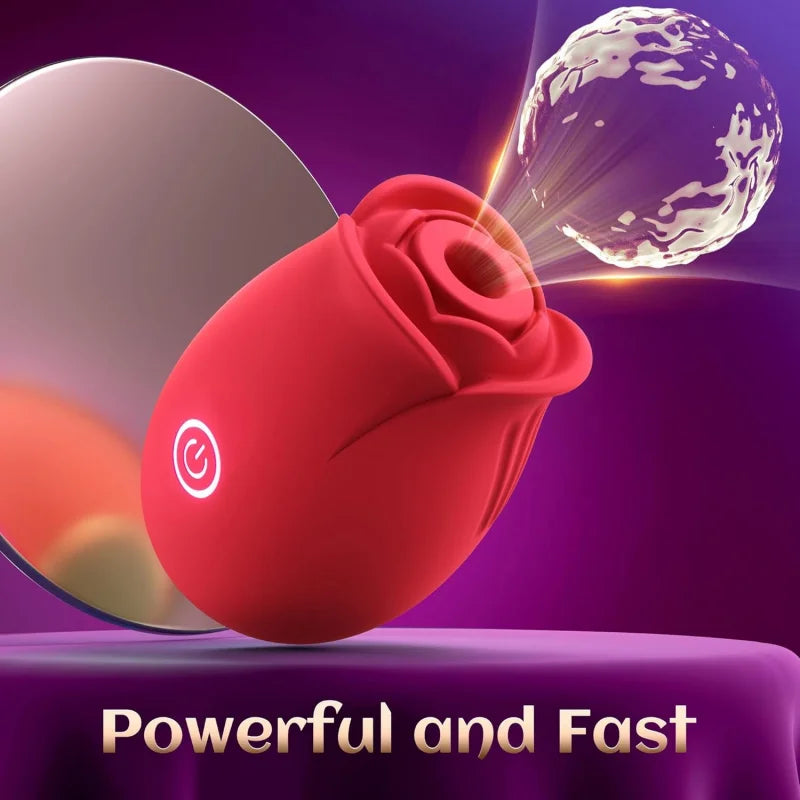 Sex toy rose dildo vibrator - Upgraded adult toys,Belt 5 Suction and vibration modes,Suitable for female clitoral nipples