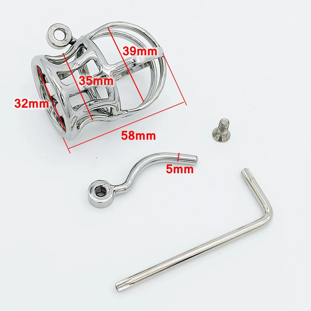Crown-Style Stainless Steel Chastity Cage