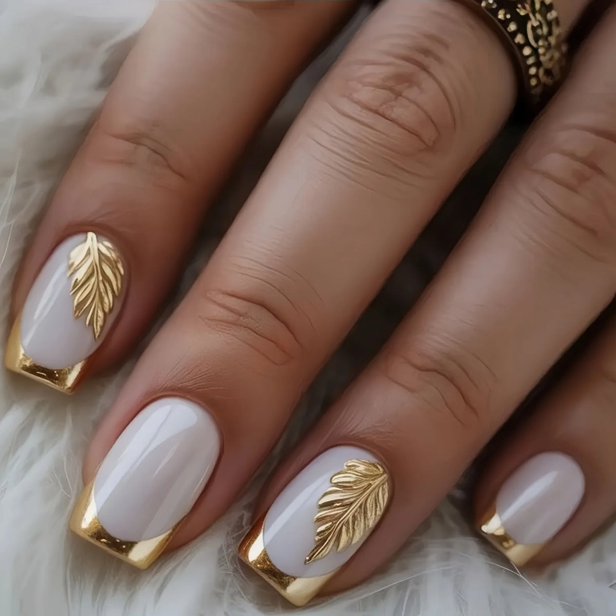 Gold & Silver Frame French Press-On Nails