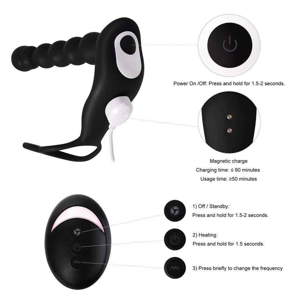 Remote-Control Vibrating Anal Plug & Cock Ring