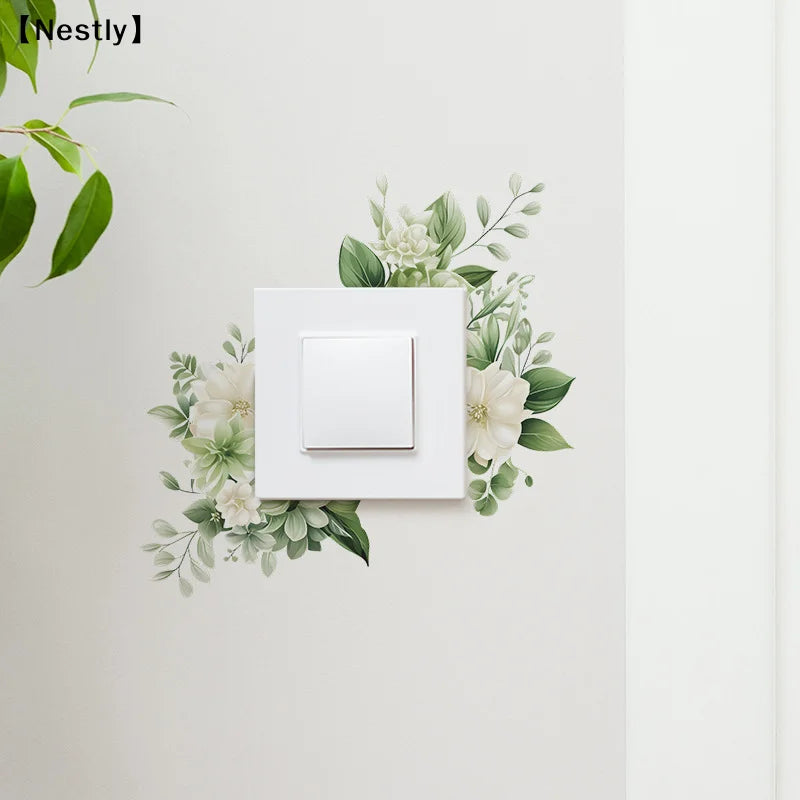 Romantic Flower Light Switch Wall Stickers