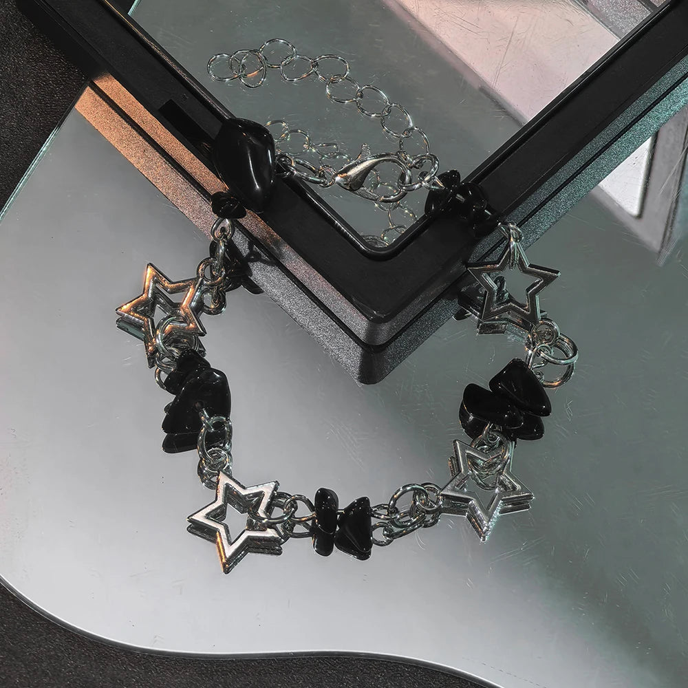 2-Piece Star Charm & Beaded Bracelet Set