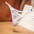 Sexy See-through Lace Thongs Women Sexy Irregular Hollow Out Lace Thin Briefs
