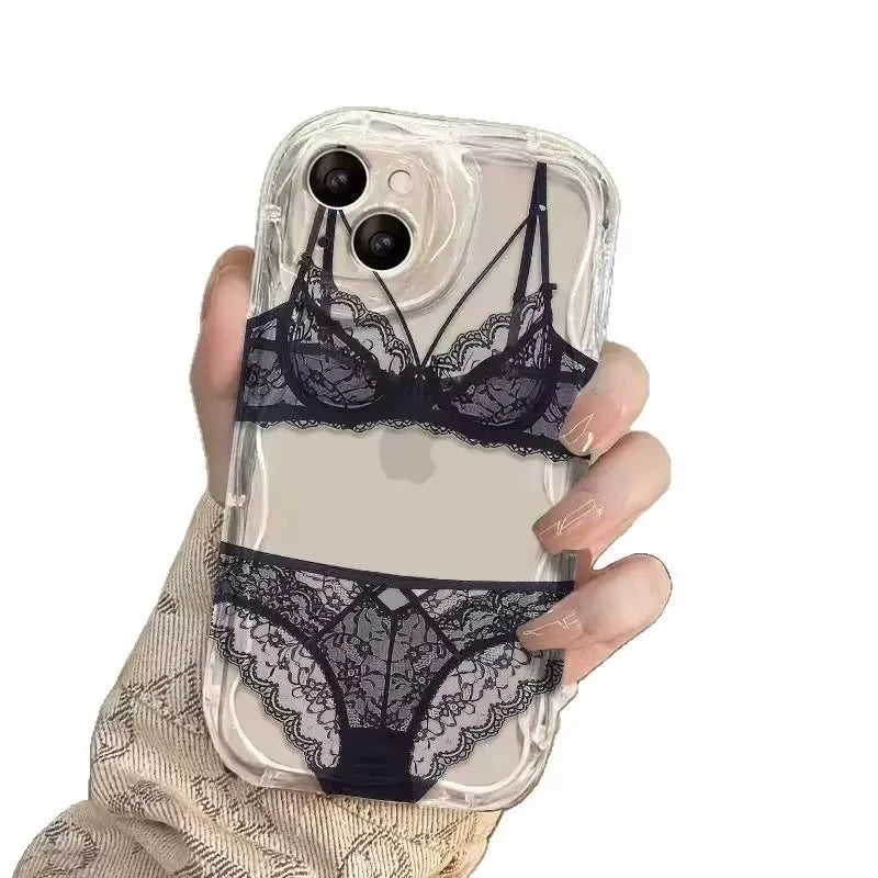 Red Lace Bikini Clear Phone Case for iPhone