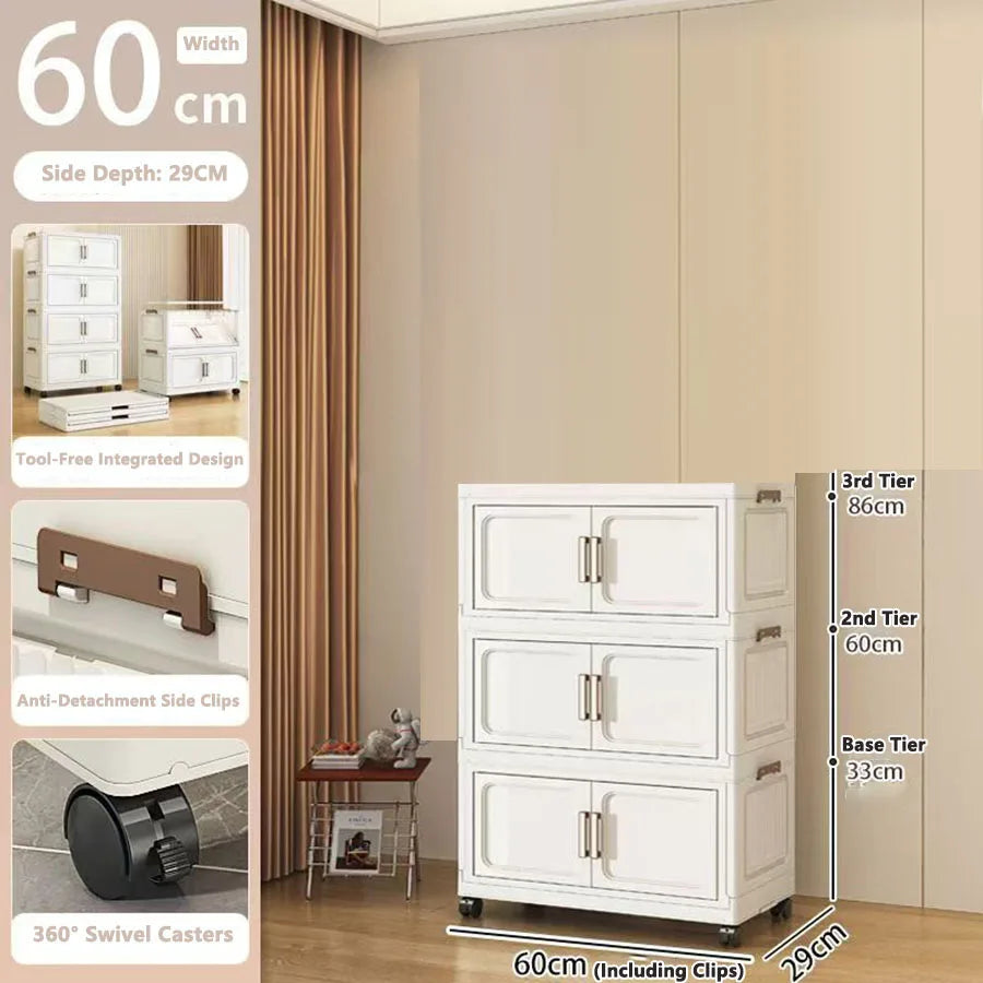 Foldable Multi-Drawer Storage Cabinet