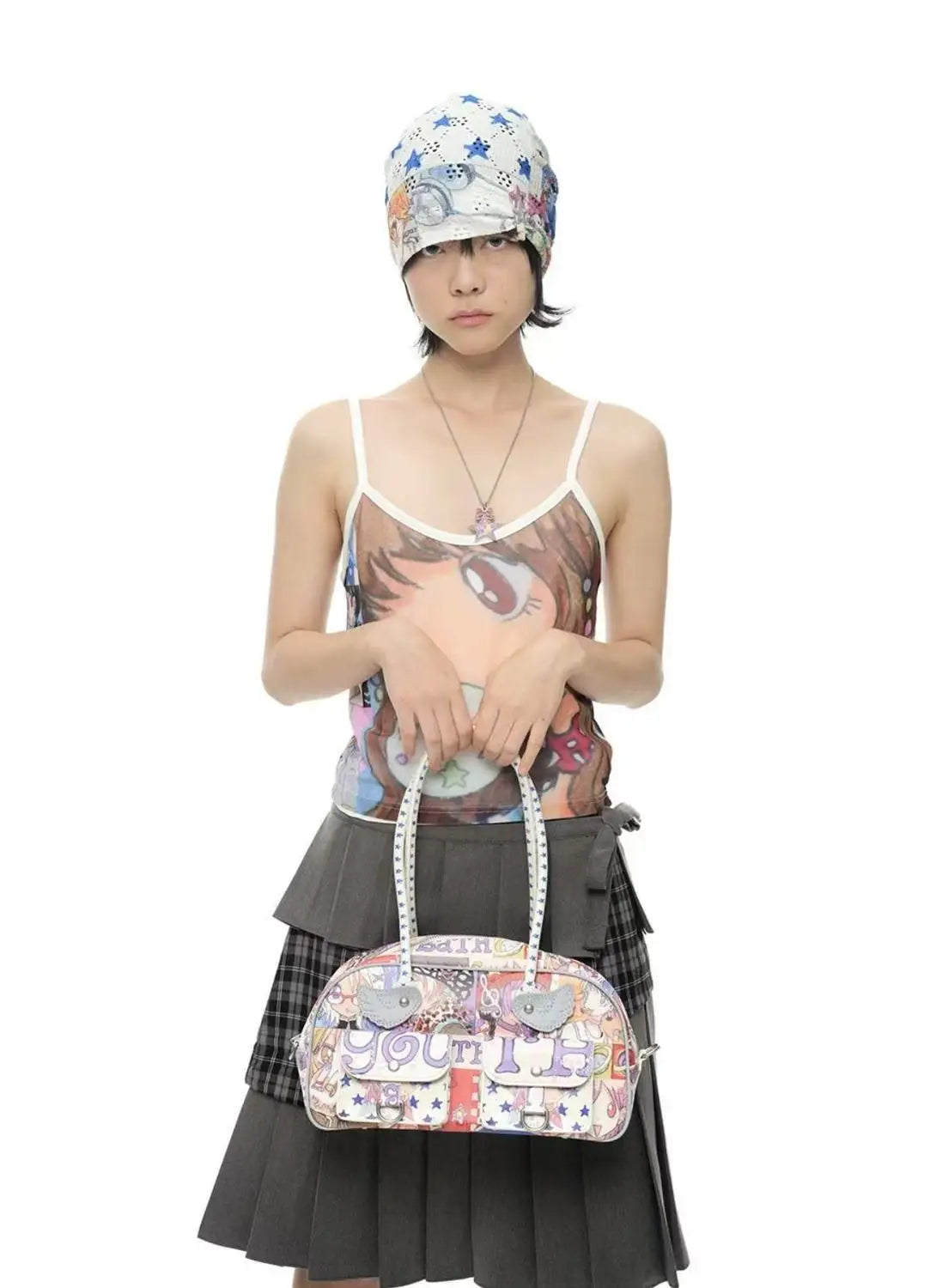 Kawaii Y2K Graffiti Boston Bag