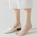 Women's Summer Ultra Thin Toe Socks Sexy Breathable Toe-separated Mid Tube Socks Solid Color Casual Transparent Tabi Silk Socks