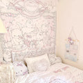 Pink Kawaii Cartoon Wall Tapestry