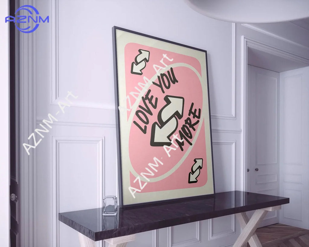 “Love You More” Pink Retro Wall Print