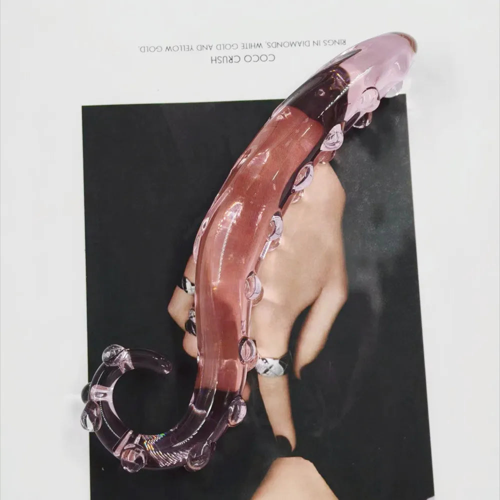 Pink Crystal Glass Anal Plug