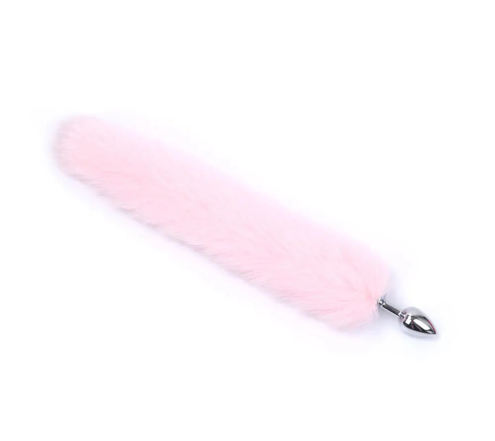 Black Wolf Fox Tail Stainless Steel Anal Plug