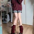 Button-Detail Knitted Y2K Leg Warmers