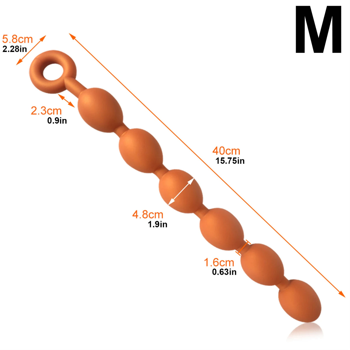 Extra-Long Flexible Silicone Anal Beads – S/M/L