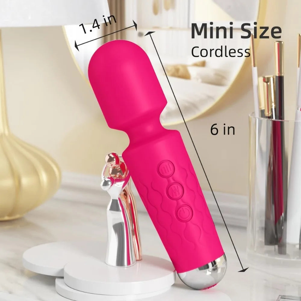 Rechargeable Mini Wand Vibrator – 20 Patterns/8 Speeds