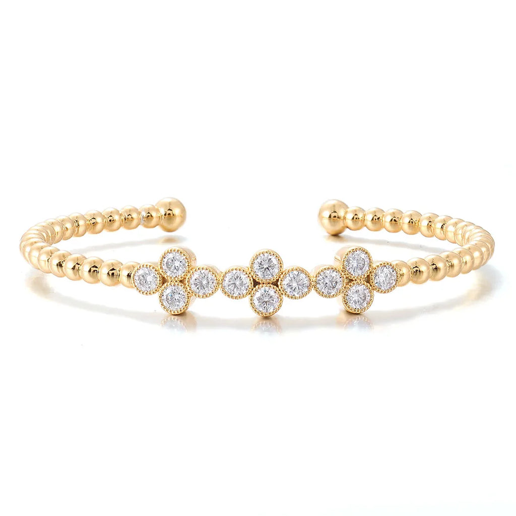 Provence Moissanite Bangles for Women Real K Gold Bracelet Round Cut D Color Custom Jewelry Fashion Bracelets Twisted Bangles