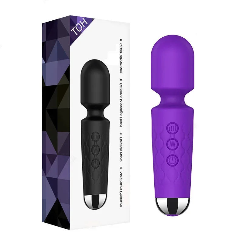 Rechargeable Mini Wand Vibrator – 20 Patterns/8 Speeds