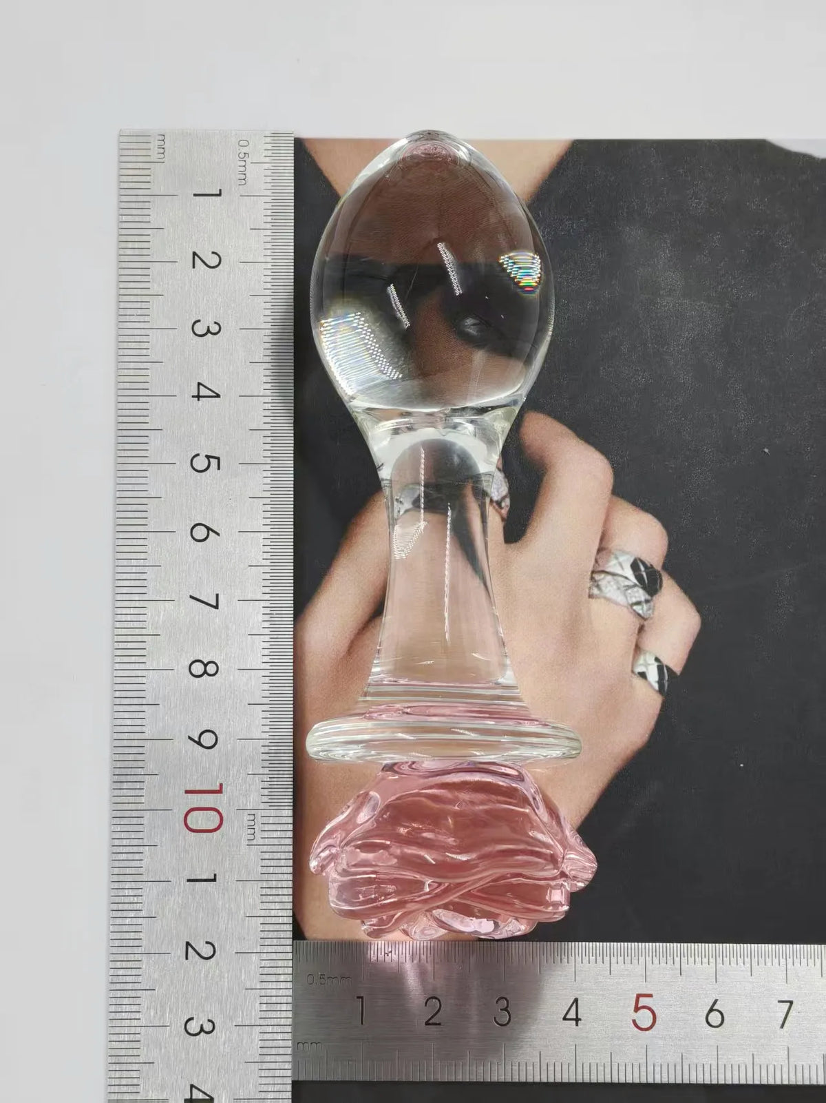 Pink Crystal Glass Anal Plug