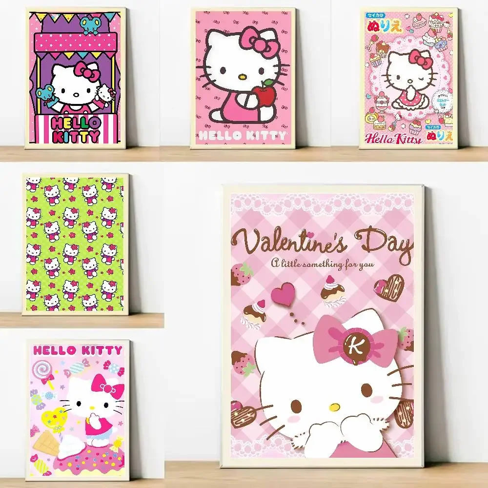 Hello Kitty Cartoon Wall Art Poster