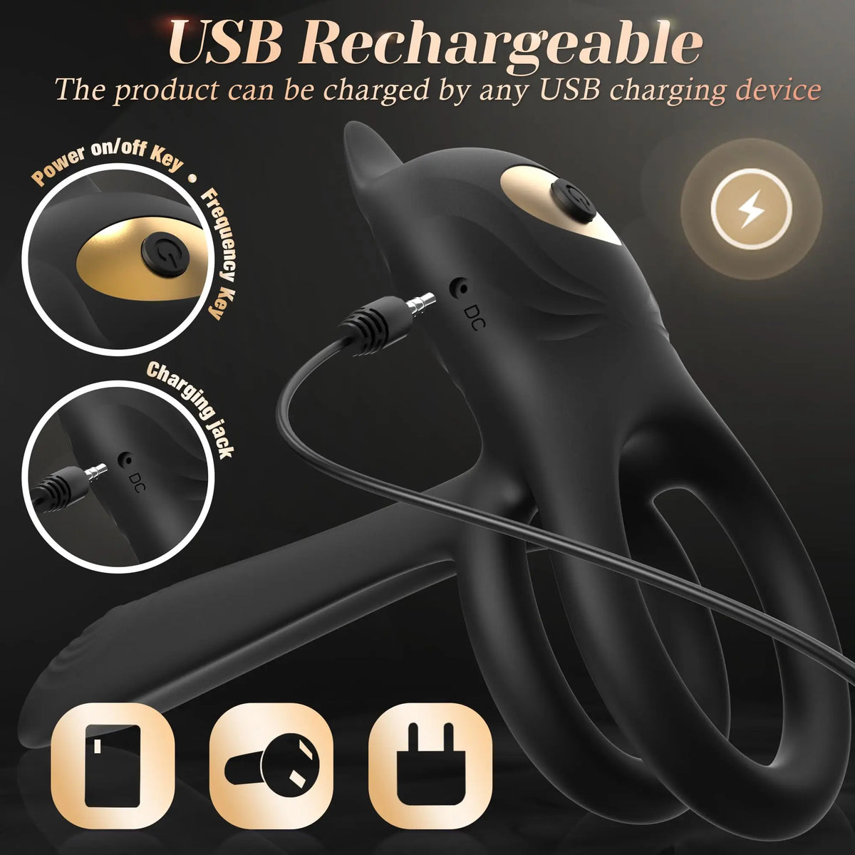 Remote-Control 10-Mode Vibrating Ring