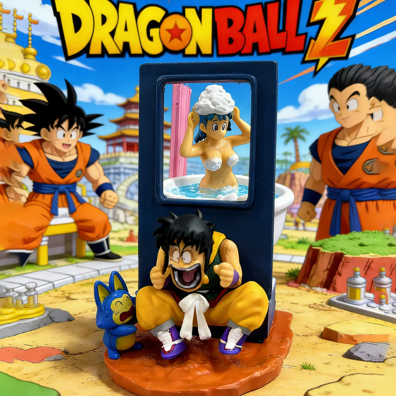 9cm Anime Dragon Ball Z Puar Figure Yamcha Figurine Bulma Pvc Action Figures Statue Collectible Model Toys Gifts