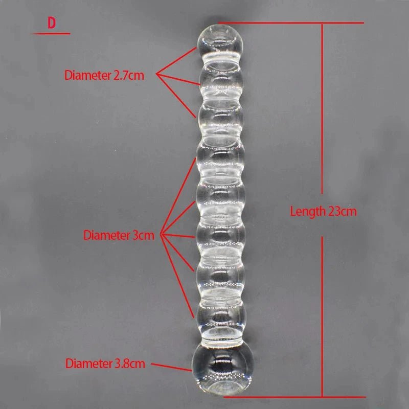 Crystal Glass Double-Ended Anal Bead Plug