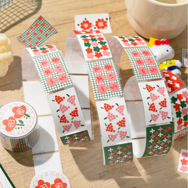 Floral Label Sticker Tape for Journaling
