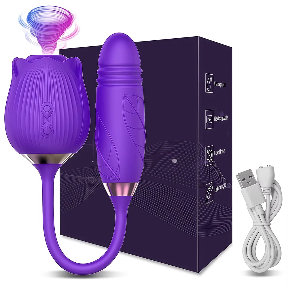 Rose Suction & Thrusting Vibrator for Women