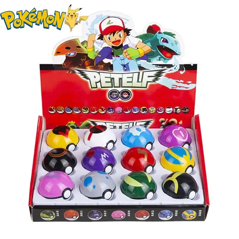 12Pcs Pokemon Figure Pokeball Toys Pikachu Charmander Anime Figure Kawaii Doll Poke Ball Collect Accessories Kids Birthday Gifts
