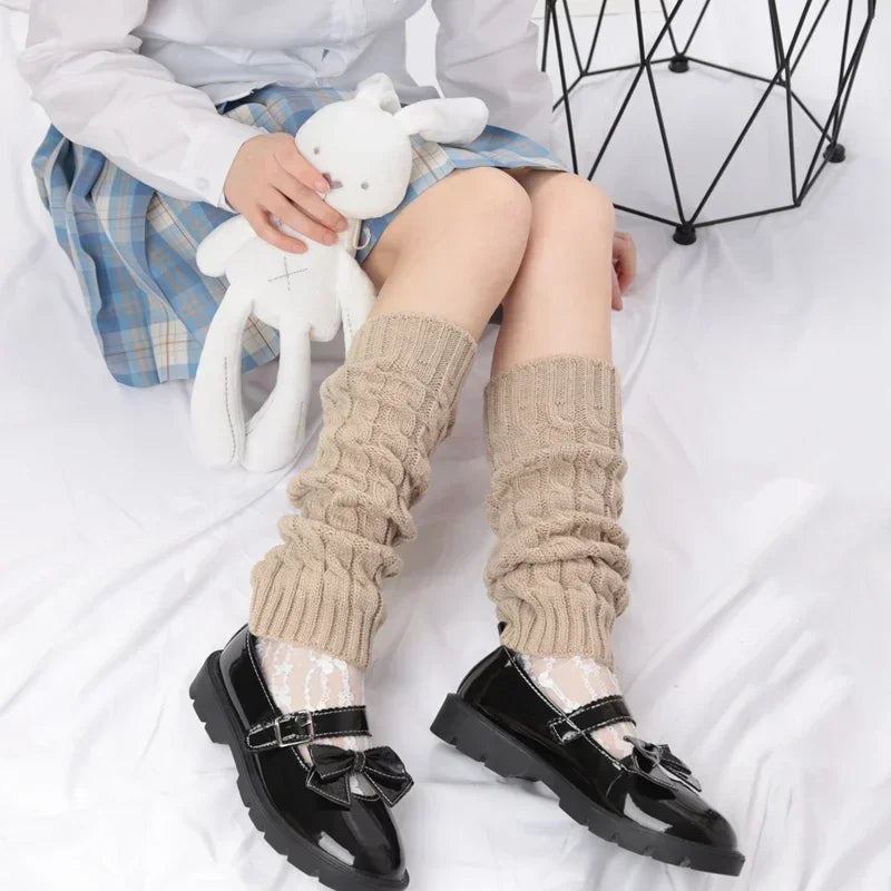 Long Crochet Knit Lolita Leg Warmers