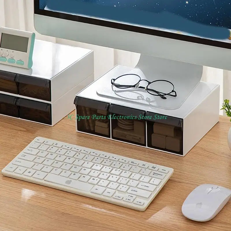 Transparent Multi-Drawer Desktop Storage Cabinet