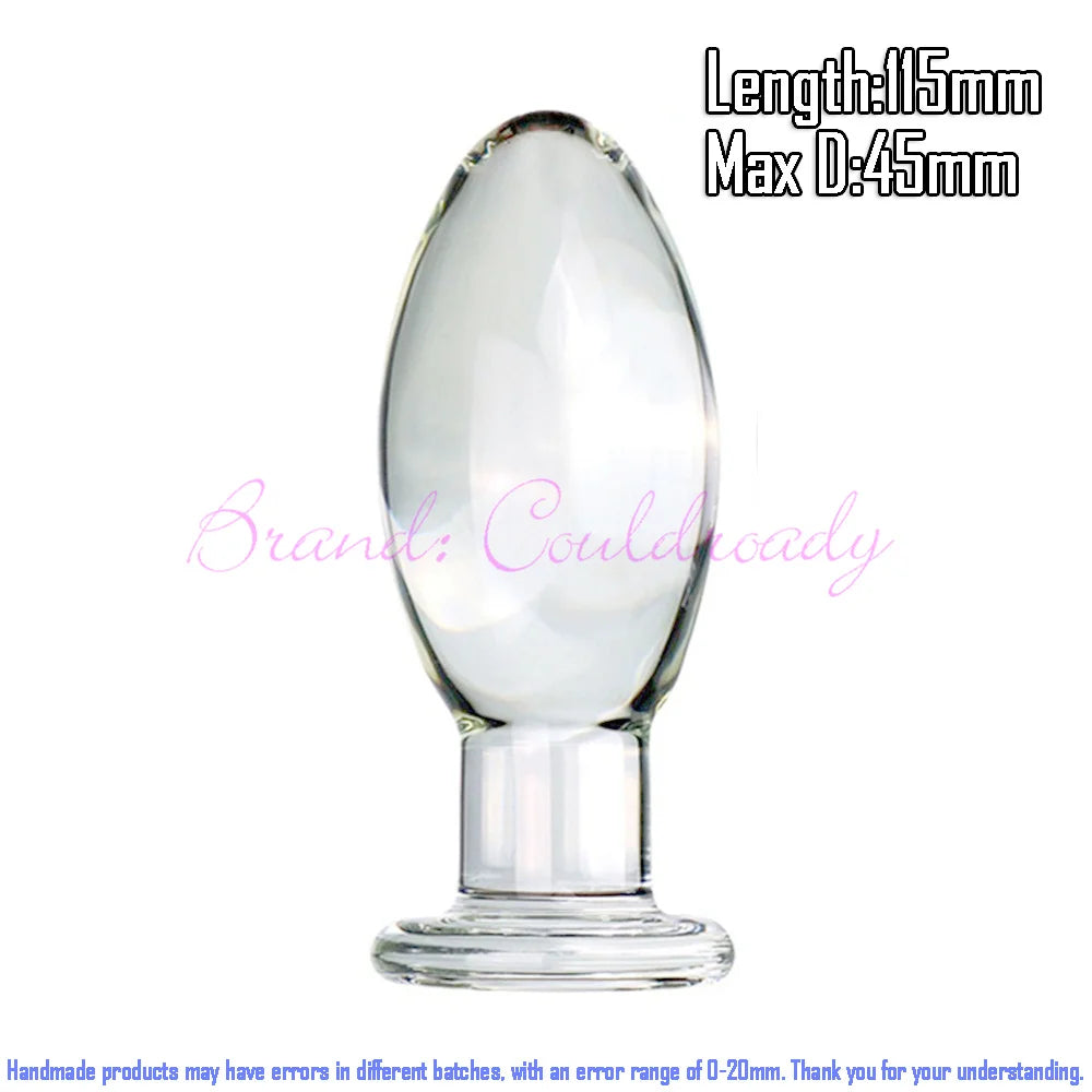 Large Golden Crystal Glass Anal Plug