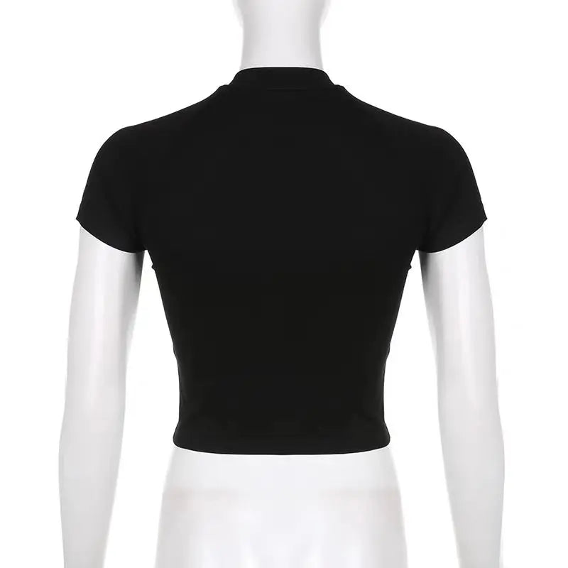 Y2K Zip-Up Grunge Crop Top
