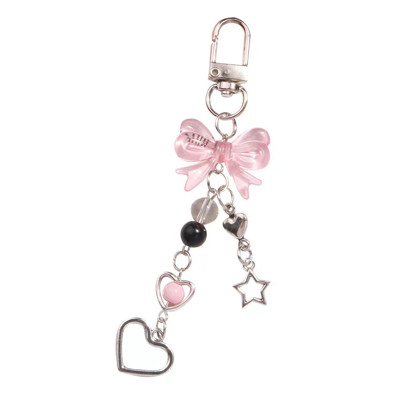 Goth Y2K Bow, Heart & Star Phone Charm