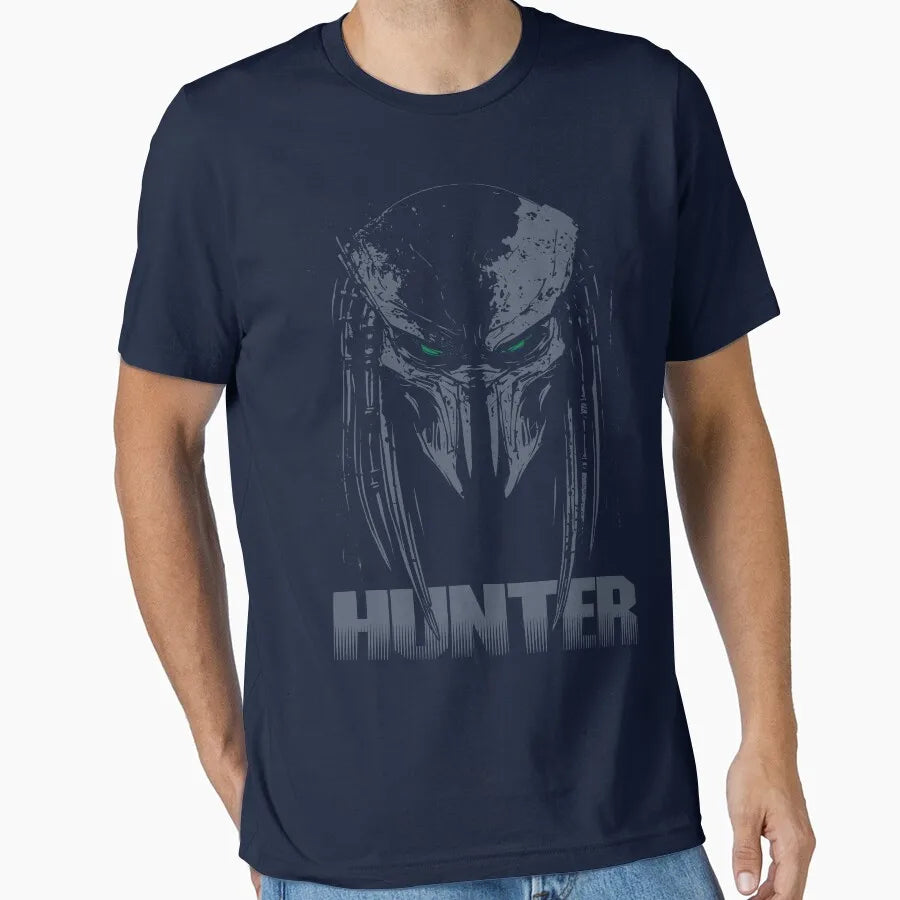 Hunter 80s horror sci fi The Predator Hunter Alien printed t shirt for men 100% cotton large size Adult tops S-6XL