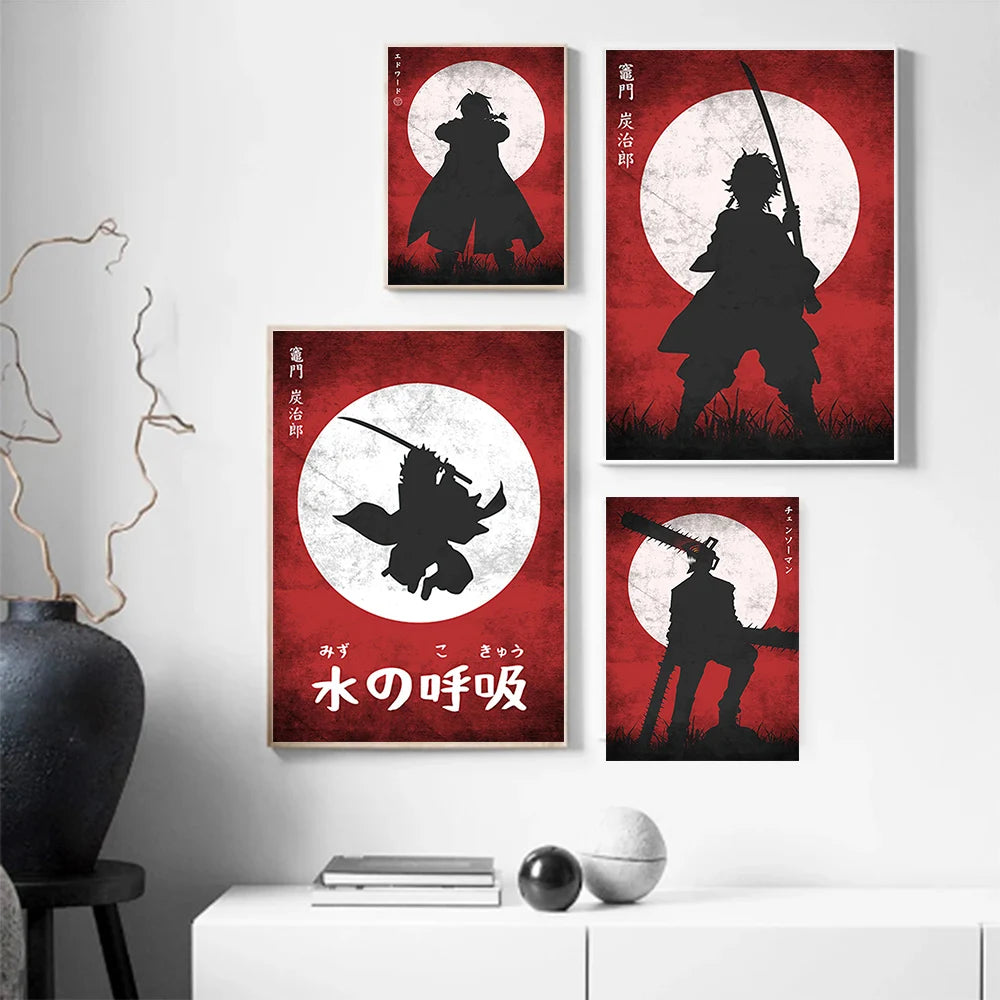 Japanese Classic Anime Characters Wall Art Posters Modern Home Kids Room Decoration Canvas Paintings Mural Picture Print Artwork