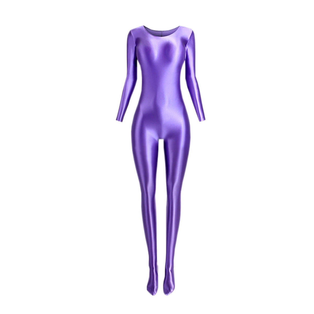 Women's Glossy Long-Sleeve Shaping Jumpsuit