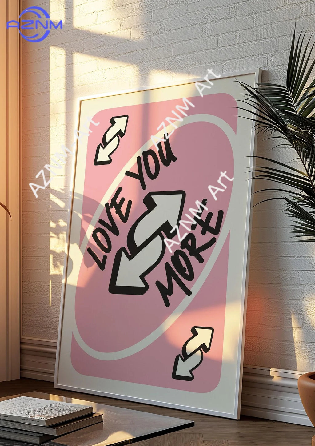 “Love You More” Pink Retro Wall Print