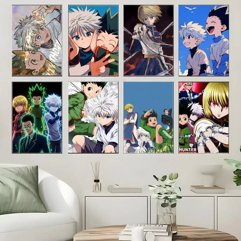 Animation H-Hunter x Hunter Poster  Self-adhesive Art Waterproof Paper Sticker Coffee House Bar Room Wall Decor