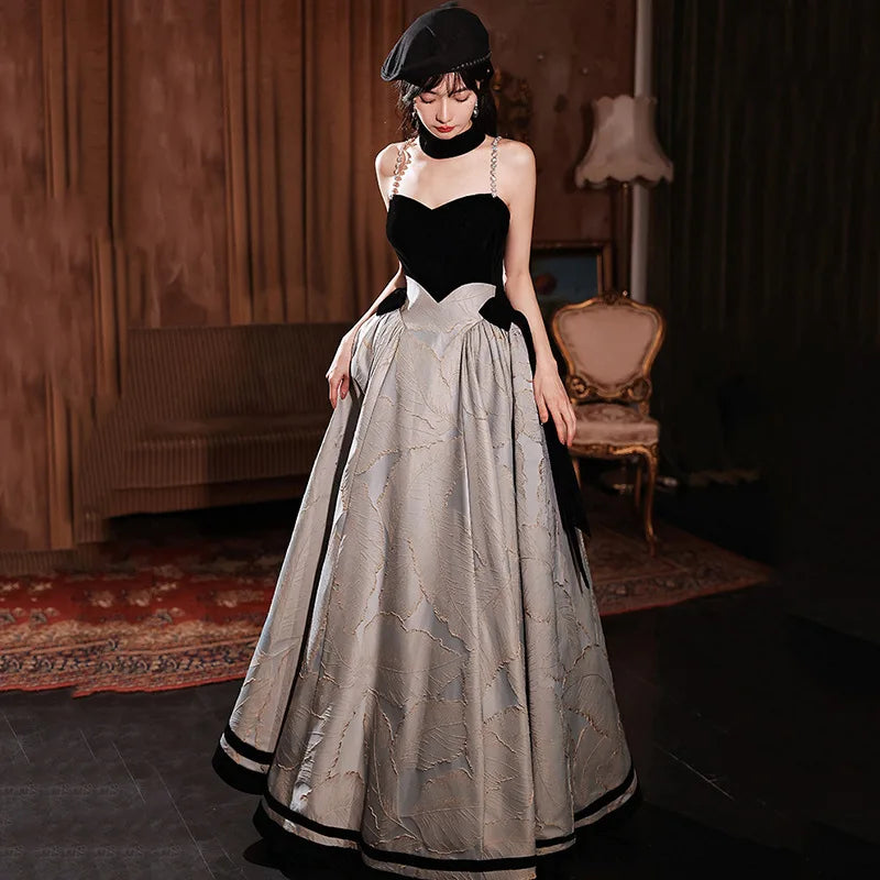 Sexy Spaghetti Strap Prom Dresses Women Backless Long A-Line Evening Gowns Vestidos De Gala