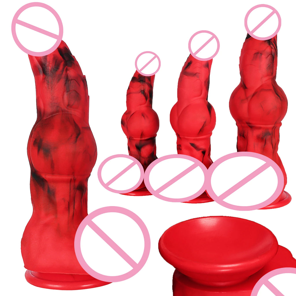 Large Horse Dildo Dog/Wolf Knot Monster Animal Penis Anal Dilator Butt Plug Prostate Massager Masturbator Sex Toys for Adults 18