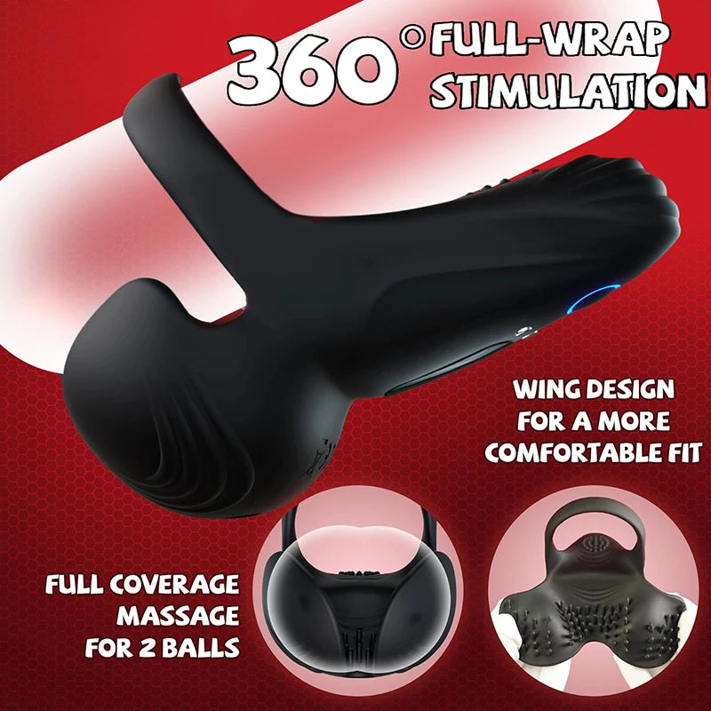 Remote-Control Vibrating Ring & Testicle Massager